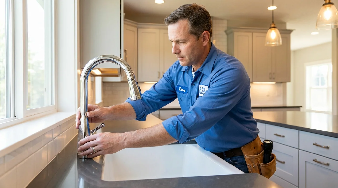 Kitchen faucet installation by Johns Plumbing LLC in Princess Anne
